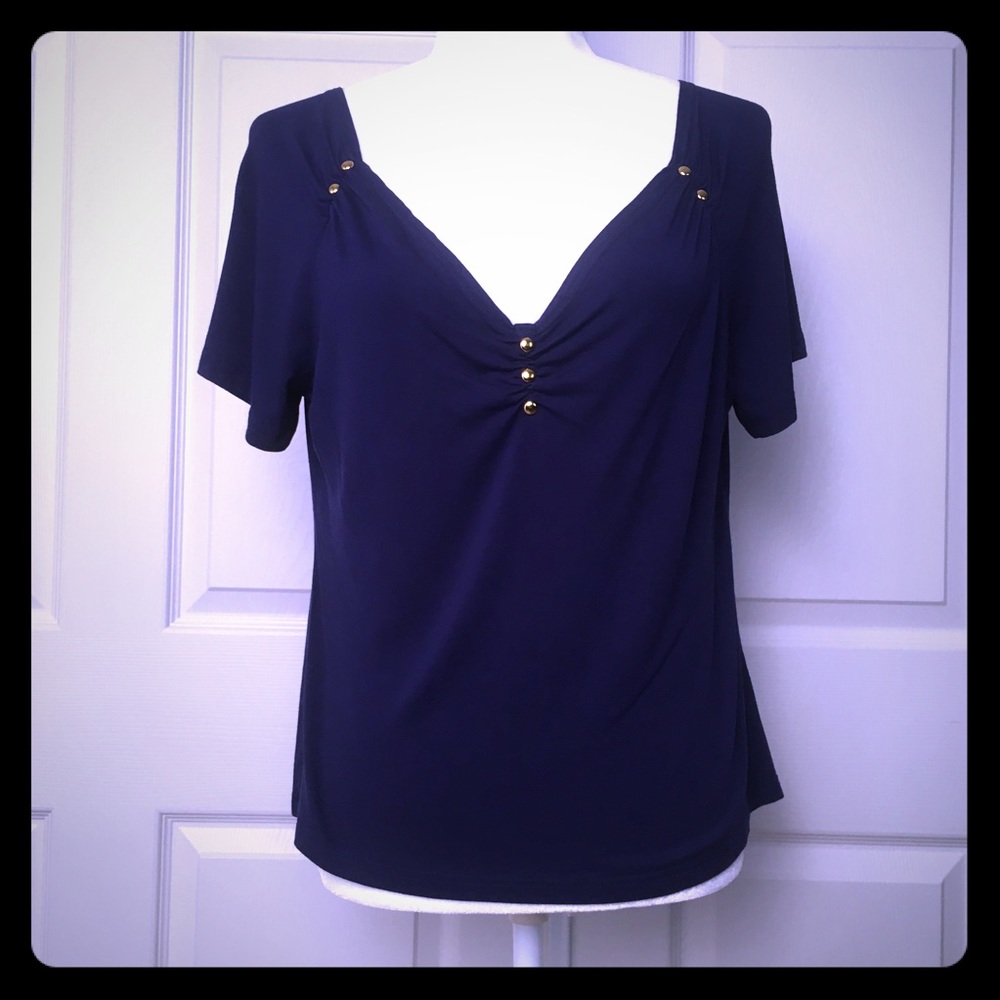 Soft Surroundings Women’s Blouse M Navy Blue